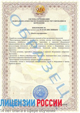 Образец сертификата соответствия (приложение) Морозовск Сертификат ISO 27001